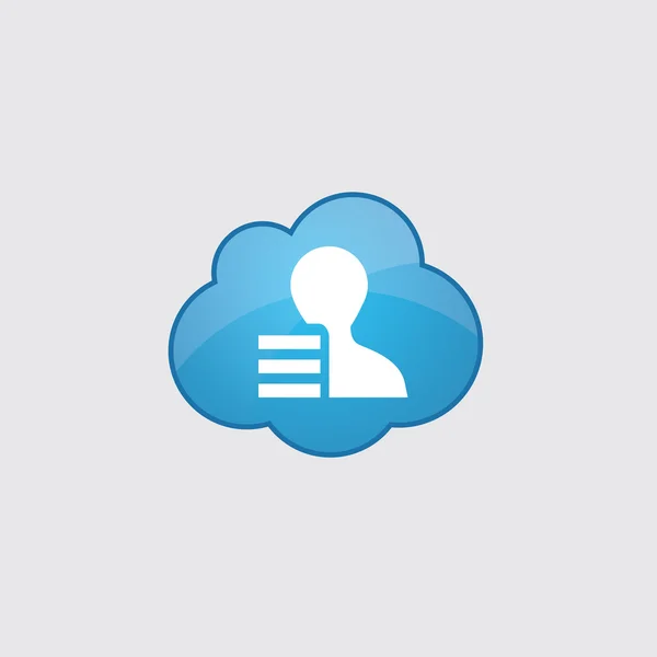 Blue cloud profile application icon — Stock Vector