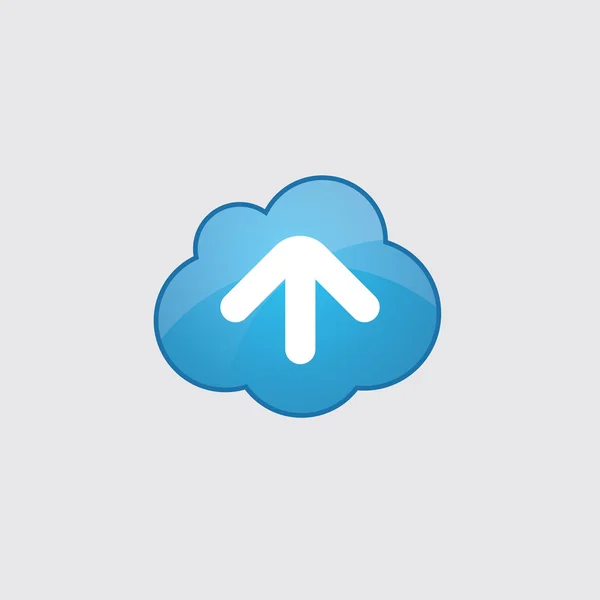 Blauwe wolk pijlpictogram — Stockvector