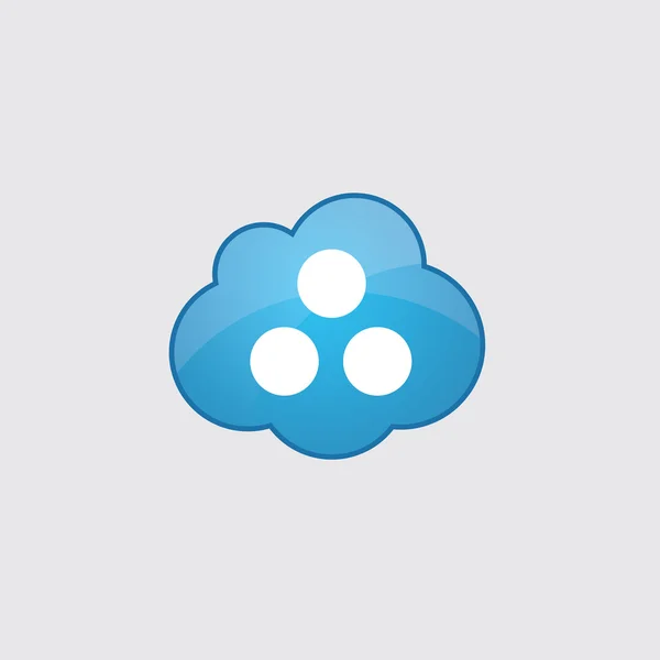 青、雲の円図アイコン — ストックベクタ