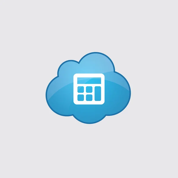 Blue cloud calculator icon — Stock Vector