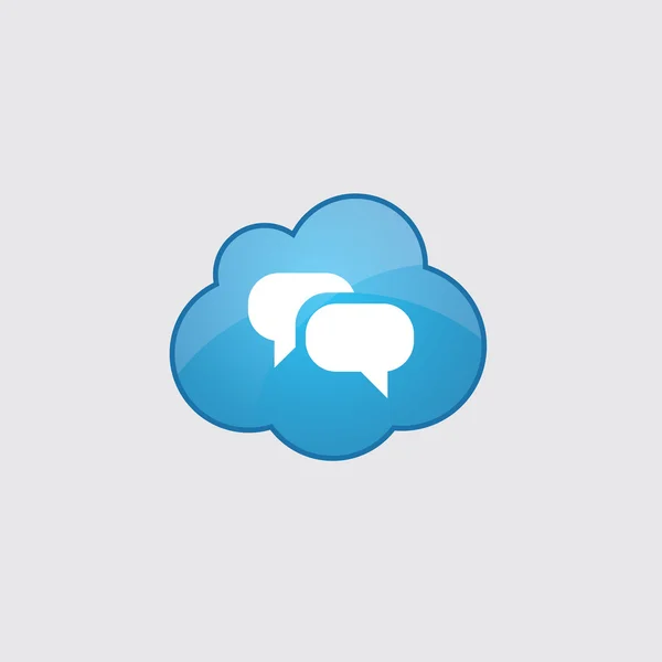 Nuage bleu Conversation ico — Image vectorielle