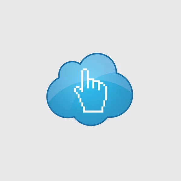 Blue cloud pointer pixel cursor ico — Stock Vector