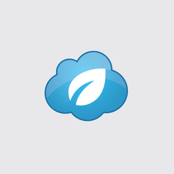 Pianta nuvola blu ico — Vettoriale Stock