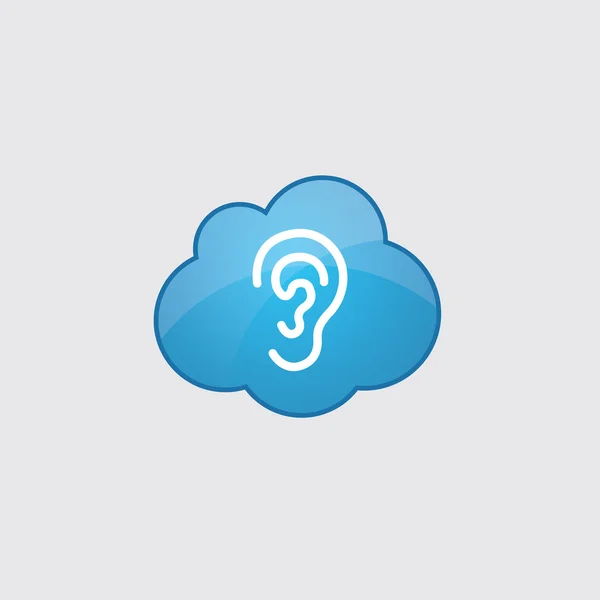 Modrý mrak ucho ico — Stockový vektor