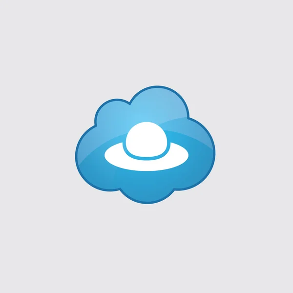 Azul nuvem mulher chapéu ico — Vetor de Stock