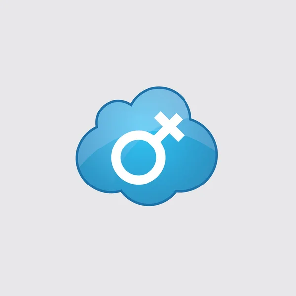 Nuage bleu symbole féminin ico — Image vectorielle