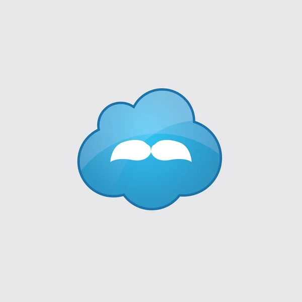 Blå moln mustasch ico — Stock vektor