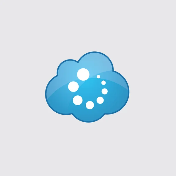 Nube azul cargando ico — Vector de stock