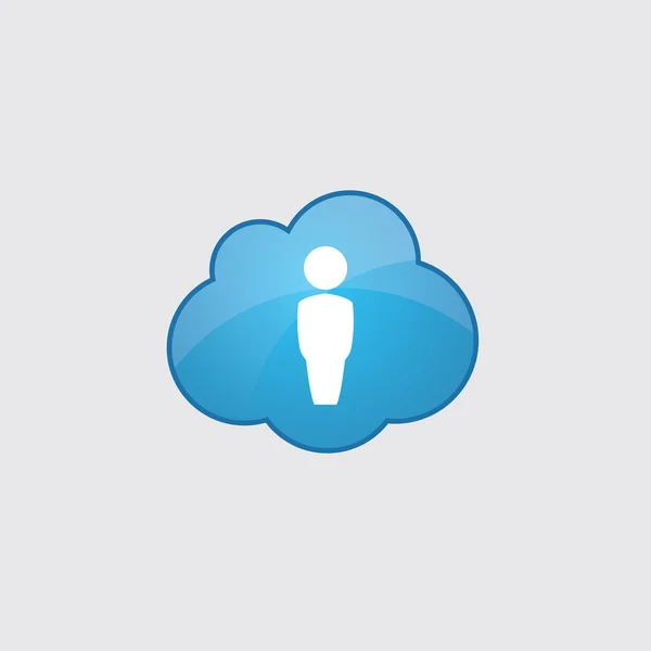 Nuvola blu maschile ico — Vettoriale Stock