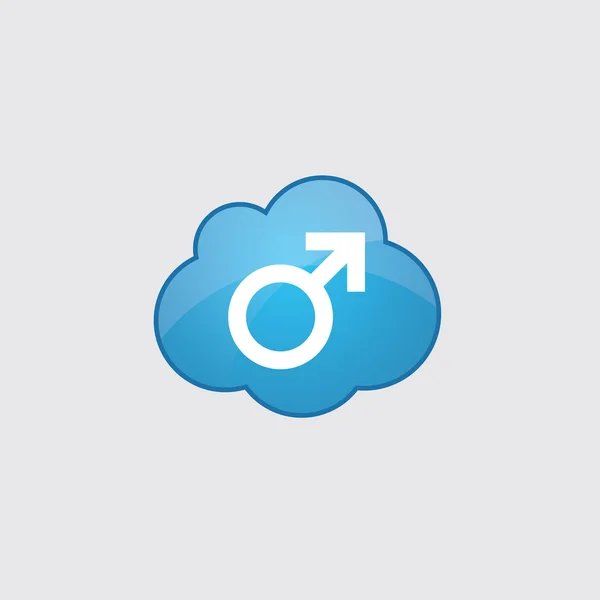 Nuage bleu mâle symbole ico — Image vectorielle