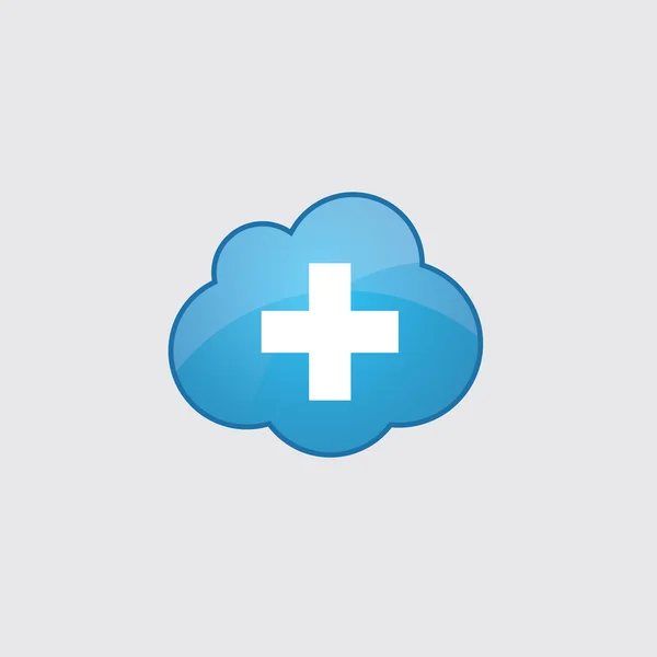 Blue cloud plus ico — Stock Vector