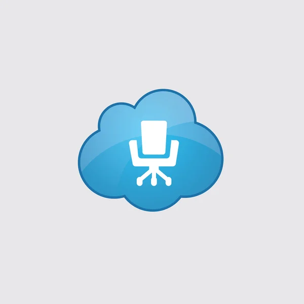 Blu nuvola Ufficio sedia ico — Vettoriale Stock