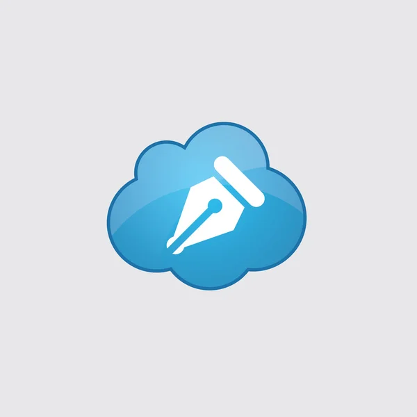 Blue cloud pen ico — Stock Vector