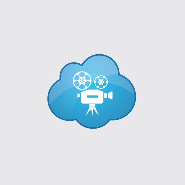 Nuvem azul vídeo ico —  Vetores de Stock