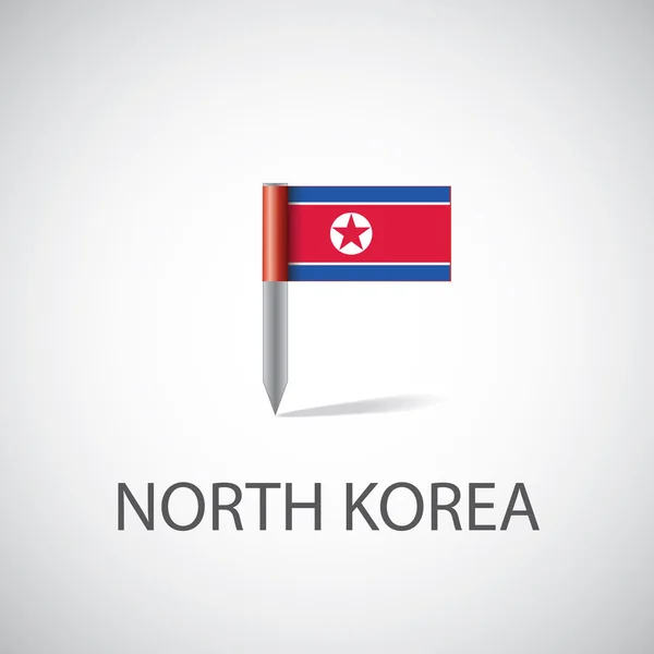 Pino de bandeira da Coreia do Norte —  Vetores de Stock