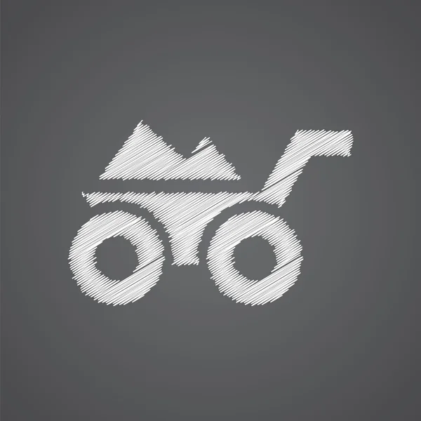 Esboço de carrinho de mão logotipo doodle ico — Vetor de Stock