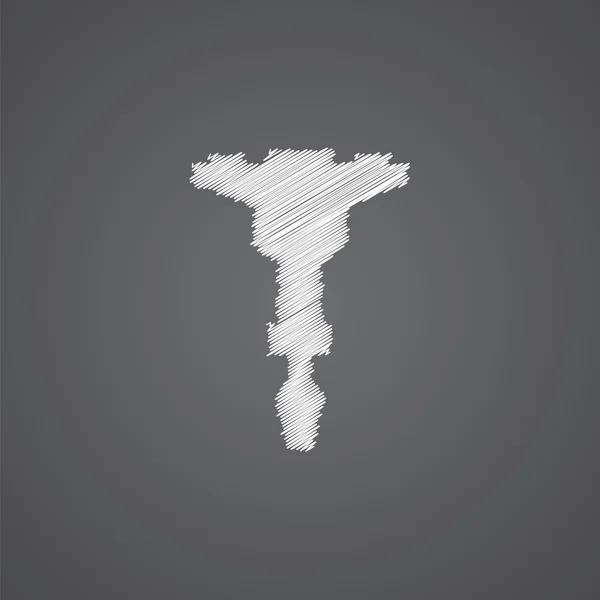 Młot pneumatyczny szkic logo doodle ico — Wektor stockowy