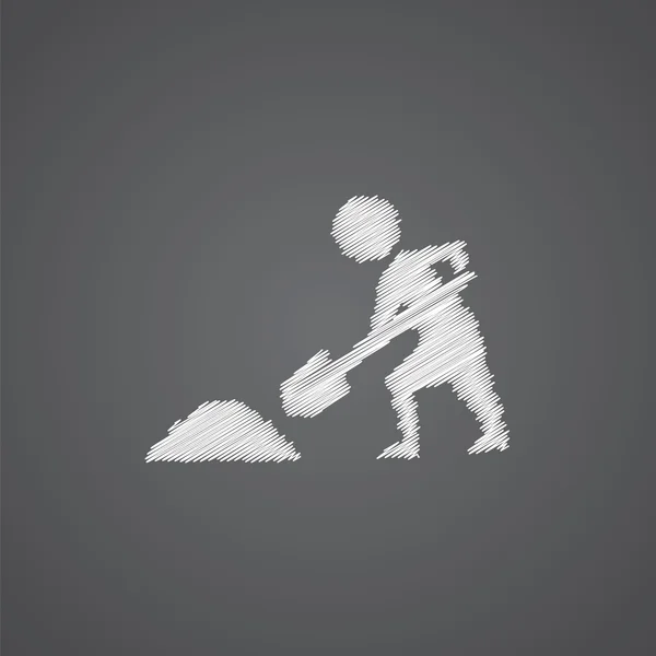 Lavori di costruzione bozzetto logo doodle ico — Vettoriale Stock