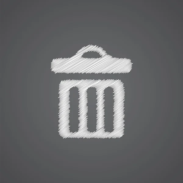 Çöp kutusu kroki logo doodle ICO — Stok Vektör