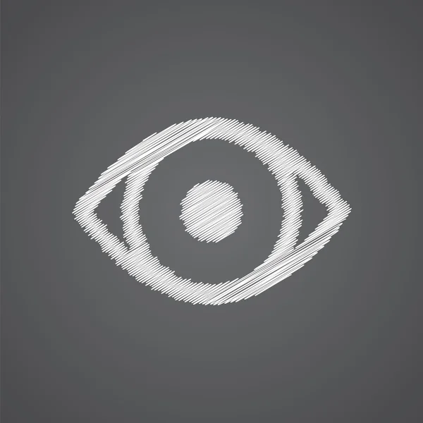眼睛素描 logo 涂鸦 ico — 图库矢量图片