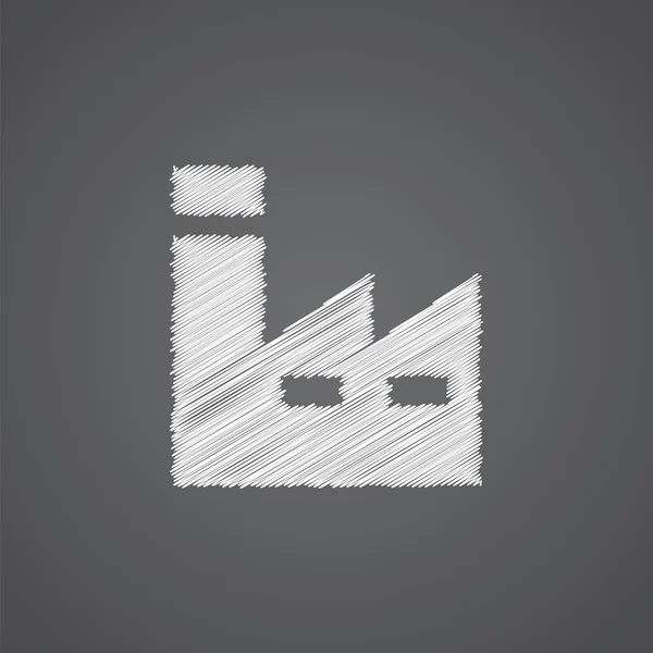Fabbrica schizzo logo doodle ico — Vettoriale Stock