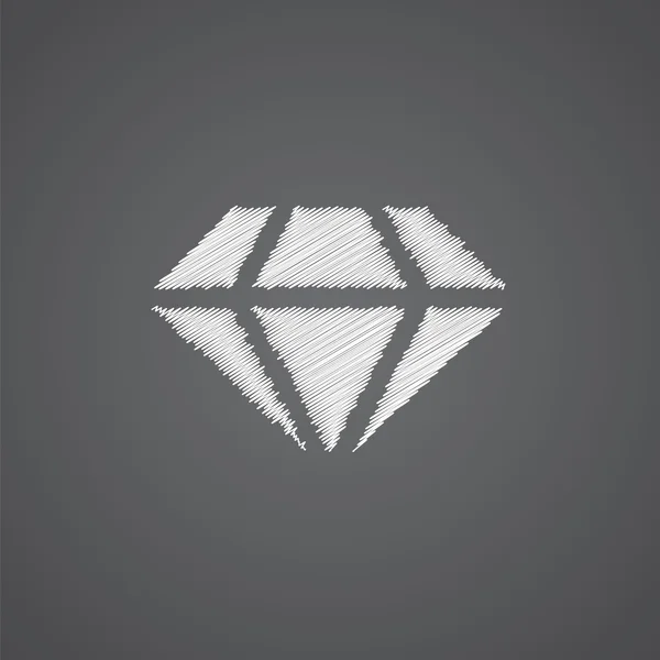Diamond sketch logo doodle ico — Stock Vector