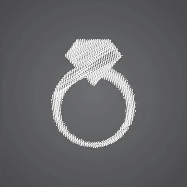 Jewelery ring sketch logo doodle ico — Stock Vector