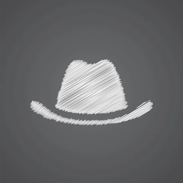 Логотип hat sketch doodle ico — стоковый вектор