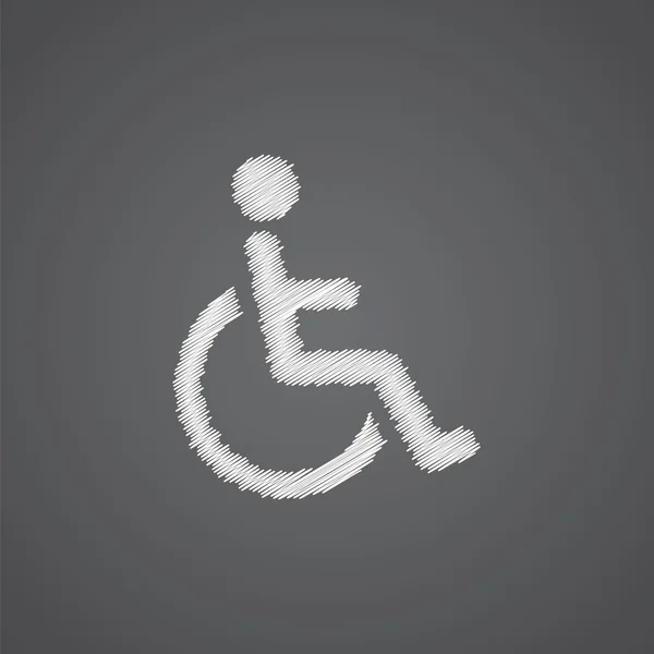 Esquisse infirme logo doodle ico — Image vectorielle