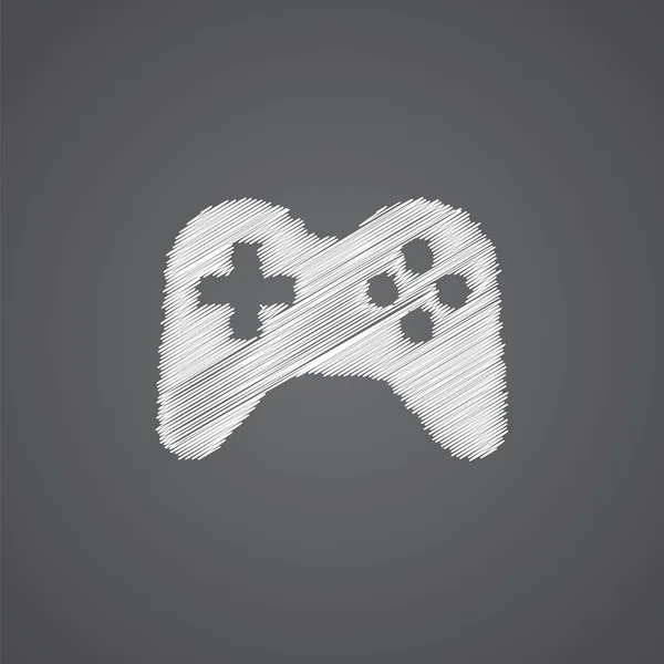 Joystick schizzo logo doodle ico — Vettoriale Stock