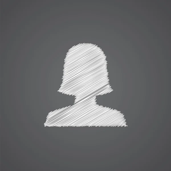Θηλυκό προφίλ σκίτσο λογότυπο doodle ico — Διανυσματικό Αρχείο
