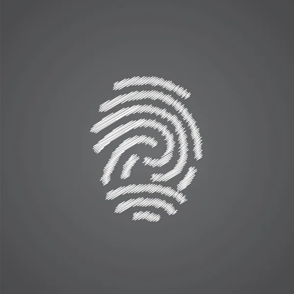 Fingerprint sketch logo doodle ico — Stock Vector