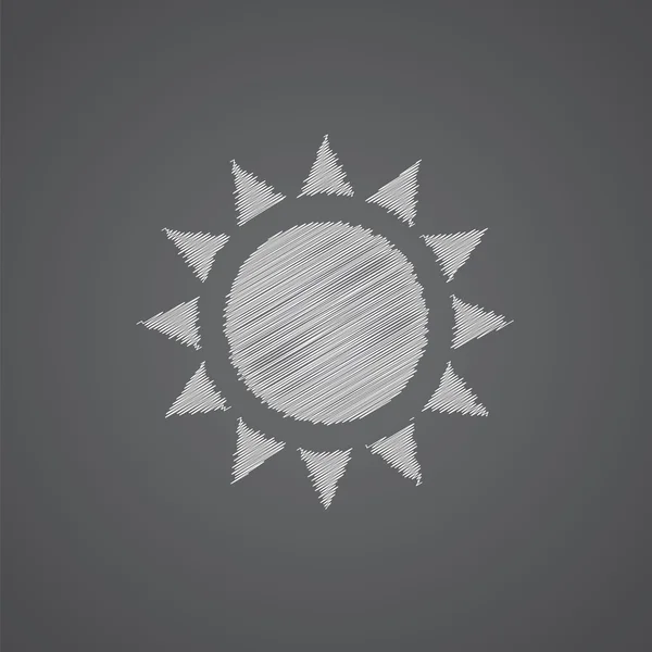 Σκίτσο λογότυπο ήλιο doodle ico — Διανυσματικό Αρχείο