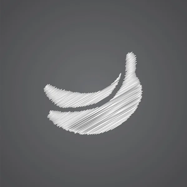 Banana skiss logotyp doodle ico — Stock vektor