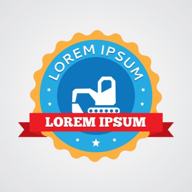 Ekskavatör vintage rozet, etiket ICO