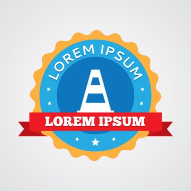 İnşaat koni vintage rozet, etiket ICO