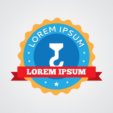 Vinç vintage rozet, etiket ICO bina