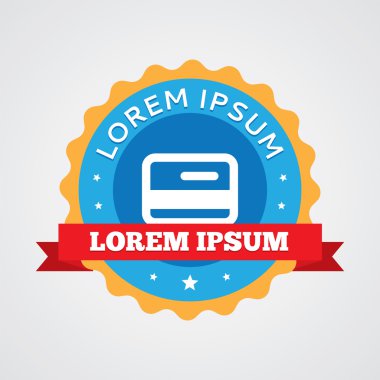 kredi kartı vintage rozet, etiket ICO