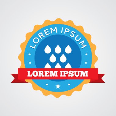 yağmur vintage rozet, etiket ICO