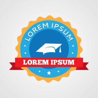 Eğitim vintage rozet, etiket ICO