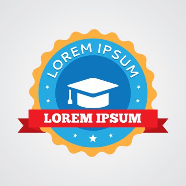 Eğitim vintage rozet, etiket ICO