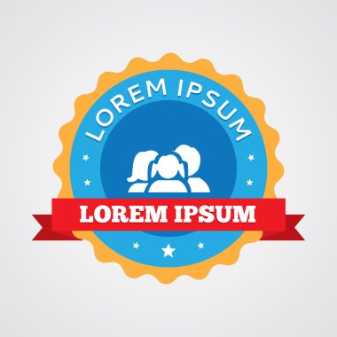 Aile vintage rozet, etiket ICO