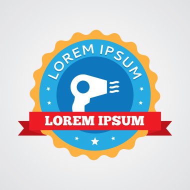 saç kurutma makinesi vintage rozet, etiket ICO