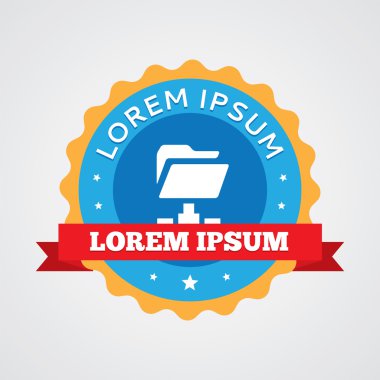 ağ klasörü vintage rozet, etiket ICO