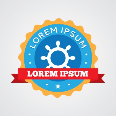 tekerlek vintage rozet gemi, ICO etiket