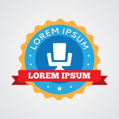 Ofis sandalye vintage rozet, etiket ICO