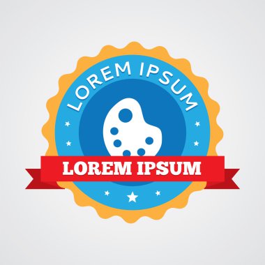 ressam paleti vintage rozet, etiket ICO