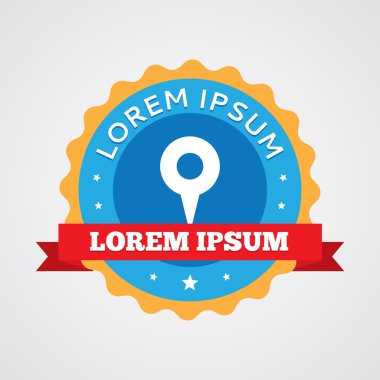 PIN vintage rozet harita, ICO etiket