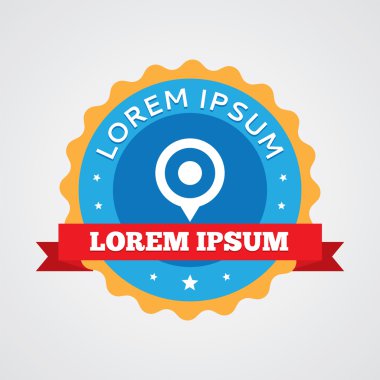 PIN vintage rozet harita, ICO etiket