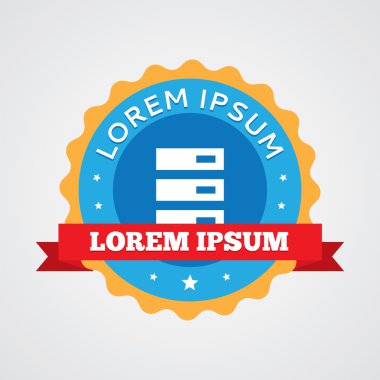 sunucu vintage rozet, etiket ICO